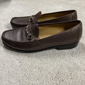 Cole Haan Dress Shoes Mens 9 W Brown Leather Bit Buckle Slip On Wide Menswear